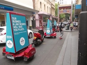 Scooter Advertising Melbourne advertising in China Town, Melbourne CBD